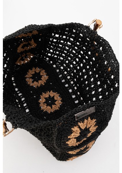 Kadın Hasır Handmade Bohem Kol Çantası Zy 25020 Siyah indirimleri