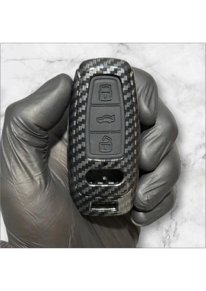 Audi A6 A7 A8 E-Tron Q8 Q5 C8 A3 D5 Karbon Anahtar Kılıfı Anahtarsız Çalıştırma 2.resime Bakınız