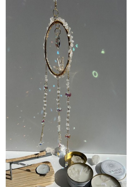 Kristal Kuvars Sun Catcher 5- Güneş Tutucu, Güneş Yakalayıcı, Doğal Taşlı, El Yapımı fiyatları
