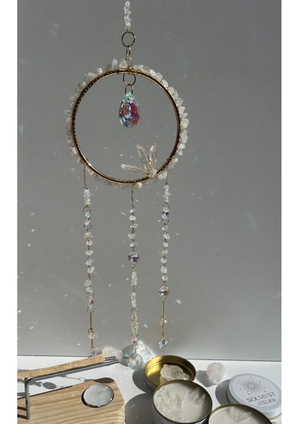 Kristal Kuvars Sun Catcher 5- Güneş Tutucu, Güneş Yakalayıcı, Doğal Taşlı, El Yapımı modelleri