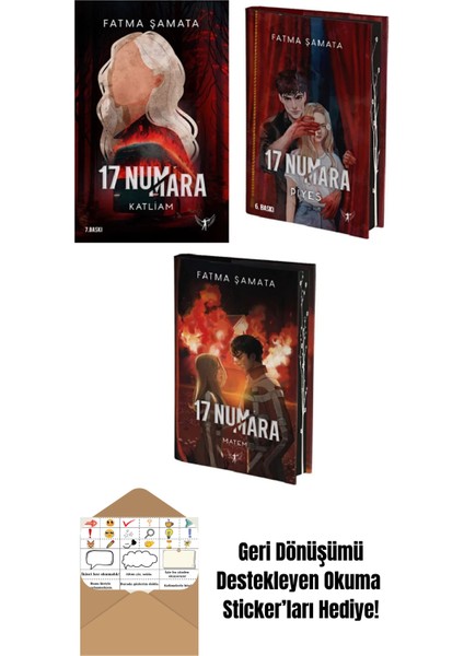 17 Numara Serisi 3 Kitap Set Fatma Şamata + Okuma Sticker'ları