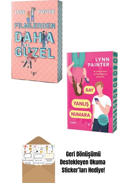 Filmlerden Daha Güzel + Bay Yanlış Numara 2 Kitap Set + Okuma Sticker'ları