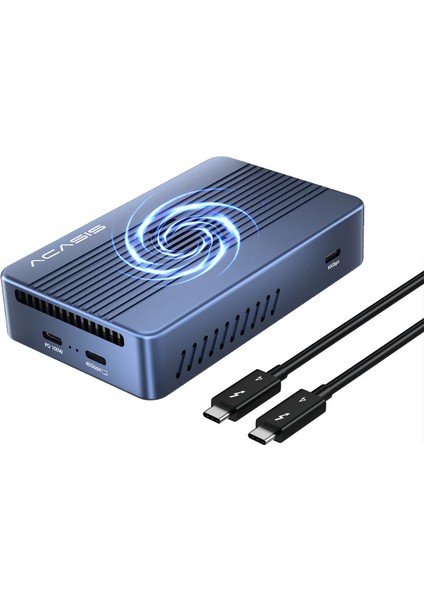 TBU405 Max 8 In 1 Thunderbolt 4 Type-C Dock + SSD Disk Kutusu, 2x 4K@60Hz, 2x Usb-A 3.1, M/b&m Key 2230-2280 M.2 SSD Uyumlu, 100W Pd, Alüminyum Disk Kutusu & Dock (TBU405-MAX)