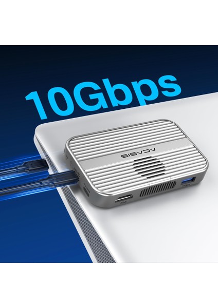 EC1401 - 6 In 1 iPhone 15/16 Serisi Uyumlu, 4K@60Hz Hdmı, 2230/2280 M.2 SSD Uyumlu, Manyetik Magsafe Özellikli, Alüminyum + Kompakt, 10GBPS Type-C Disk Kutusu (EC-1401)