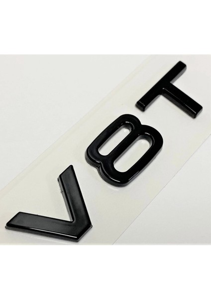 Audi Q5 Serisi Uyumlu V8T Piano Black Çamurluk Yazısı 3m 3D Abs