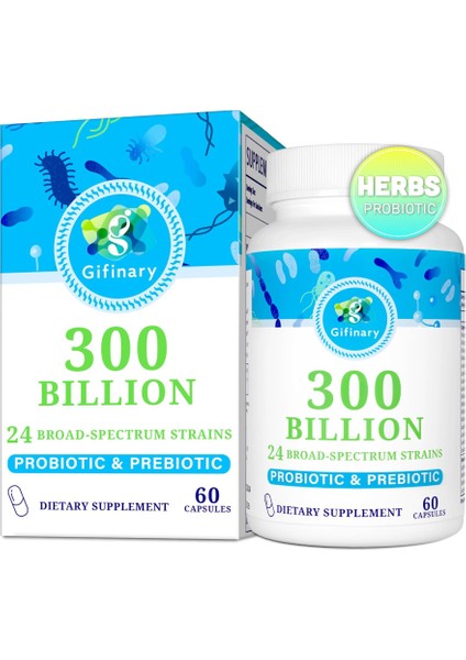Probiotics For Women And Men, 300 Billion Cfu, 24 Strains Probiotics 60 Capsules