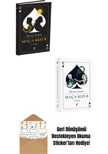 Maça Kızı 8 2. ve 3. Kitaplar Set Ciltli + Okuma Sticker'ları