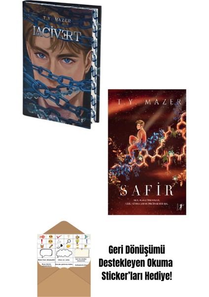 T. Y. Mazer 2 Kitap Set / Lacivert + Safir (Ciltli) + Okuma Sticker'ları