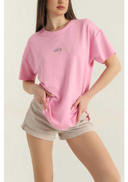 Oversize Kısa Kollu Kadın T-Shirt-Al@