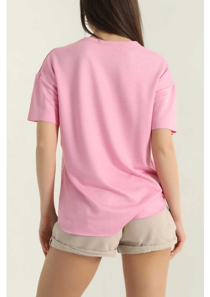 Oversize Kısa Kollu Kadın T-Shirt-Al@ fiyatları