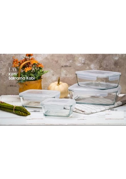 Fresco Saklama Kabı - Lav 4 Lü Çok Amaçlı Erzak Saklama Kabı 1200 Ml.