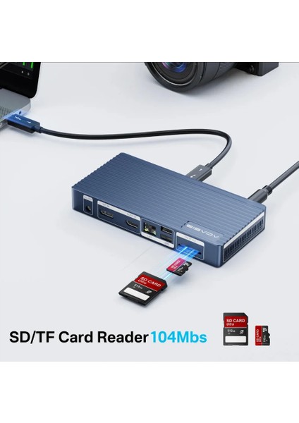 TB4011 11 In 1 Thunderbolt 4, 4K@60Hz Hdmı, 8K@60Hz Dp, 2x Usb3.1, 2x Usb2.0, 2.5g Lan, 3.5mm Audio, Sd/tf Kart Docking Station (Adaptörlü) (AC-TB4011) fırsatları
