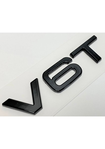Audi A8 Serisi Uyumlu V6T Piano Black Çamurluk Yazısı 3m 3D Abs