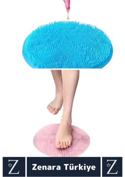 Premium Esnek Masaj Etkili Sabitlenebilir Vantuzlu Askı Delikli Yuvarlak Sırt Ayak Banyo Kese Matı modelleri