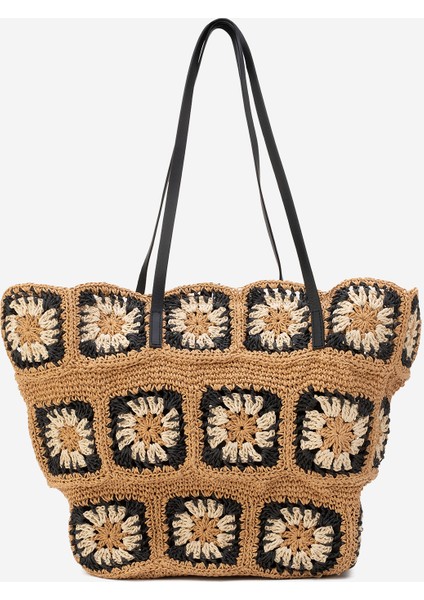 Kadın Hasır El Yapımı Omuz Çanta Zy 25019 Multi