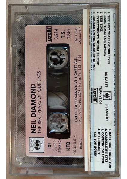 Neil Diamond The Best Years Of Our Lives Kaset (Orjnal Dönem Kağıt Baskı Kaset) fiyatları