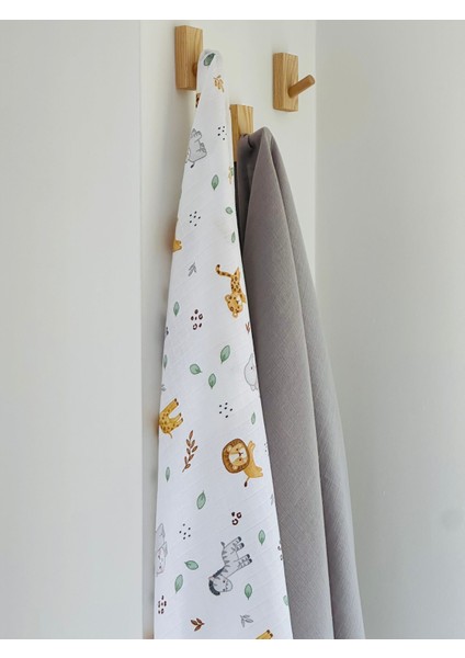 Ftbabycollection %100 Pamuk 2'li Müslin Bebek Battaniye Seti Oeko-Tex Sertifikalı Müslin örtü 80 x 90 cm
