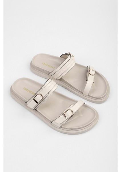 Kadın Viloe Bej Cilt Toka Detaylı Terlik fiyatları