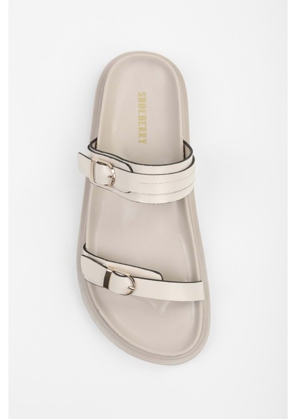 Kadın Viloe Bej Cilt Toka Detaylı Terlik fırsatları