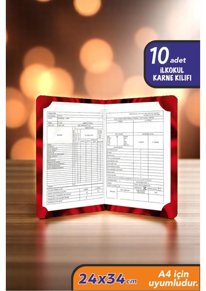 10 Adet Mustafa Kemal Atatürk ve Gençliğe Hitabe Yazılı A4 Ilkokul Karne Kılıfı Karne Süsleme 24X34 fiyatları