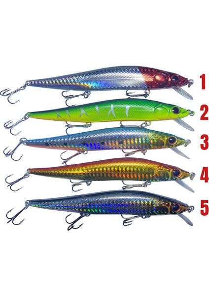 14 cm 21 gr Rapala Balık Yemi Kurşun Arkası Olta Yem Seti Karbon Çelik Iğne 5 Renk modelleri