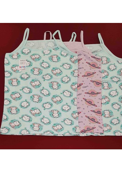 Kids Kız Çocuk Ince Askılı Atlet Paket Içeriği 3 Adet