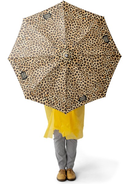 Kids Kahverengi Leopar Desenli Çocuk Şemsiyesi 12670