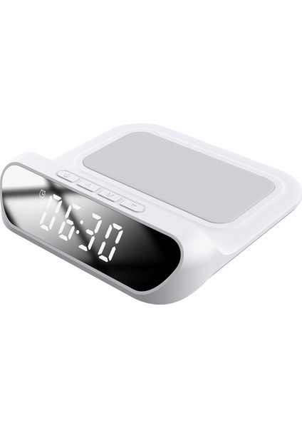 SL-CW18 Telefon Uyumlu 15W LCD Ekran Double Alarmli Beyaz Kablosuz Şarj Cihazı indirimleri
