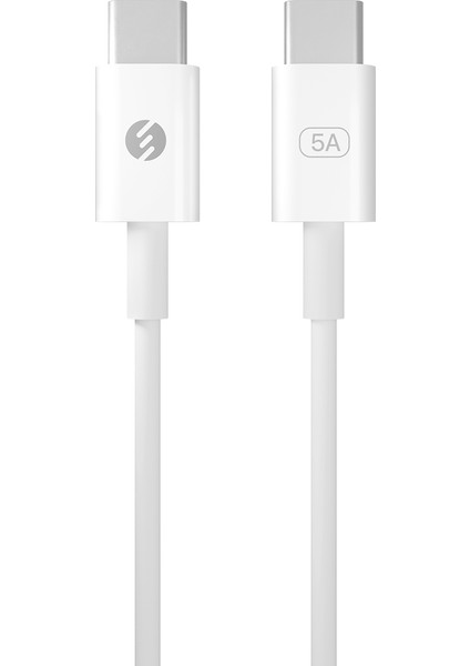 SL-C124 1m 20V 5A 100WATT Pd 3.0 Beyaz Type C To Type C Quick Super Charge Data ve Şarj Kablosu