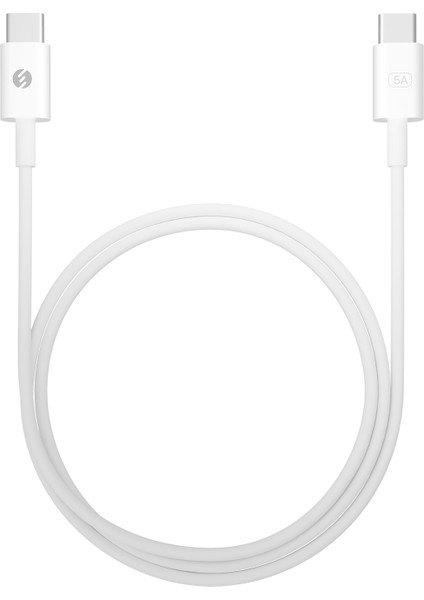 SL-C124 1m 20V 5A 100WATT Pd 3.0 Beyaz Type C To Type C Quick Super Charge Data ve Şarj Kablosu