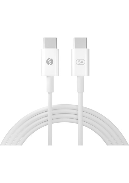 SL-C124 1m 20V 5A 100WATT Pd 3.0 Beyaz Type C To Type C Quick Super Charge Data ve Şarj Kablosu