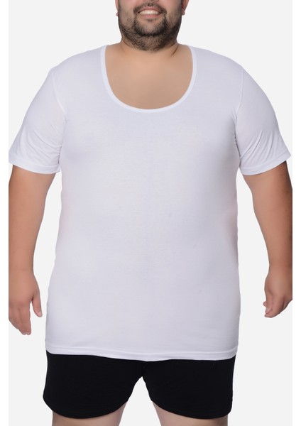 6'lı Büyük Beden Kısa Kollu Bisiklet Yaka Erkek Battal Atlet-Fanila 1015 - %100 Pamuk-Penye Süprem-3XL-7XL fiyatları