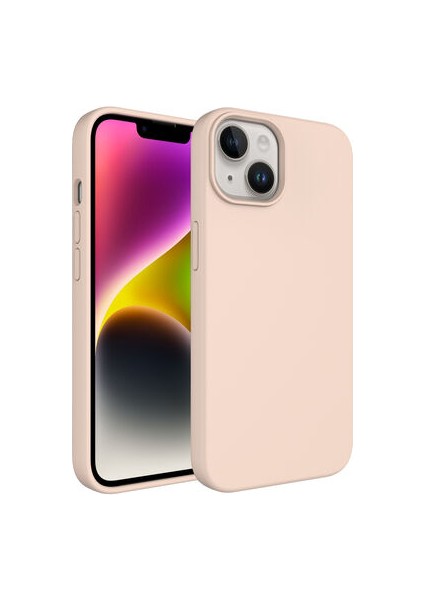 iPhone 14 Plus Kılıf Sıvı Teknolojili Silinebilir Sert Kılıf Yumuşak Dokulu ve Soft Yapılı Magsafe Özellikli Pastella Premium Silikon Kapak Kapak