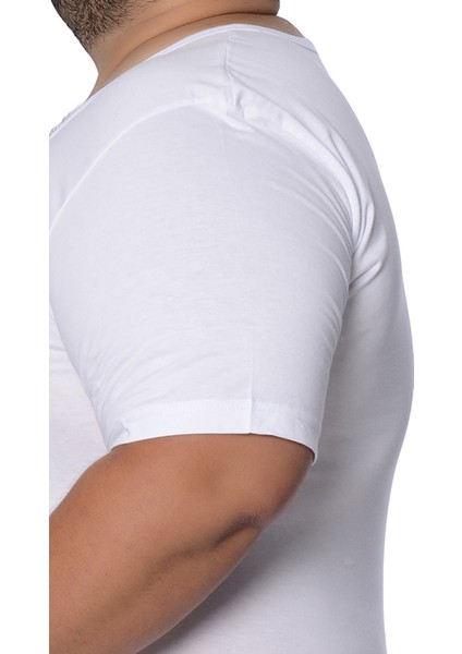 3'lü Büyük Beden Kısa Kollu Bisiklet Yaka Erkek Battal Atlet-Fanila 1015 - %100 Pamuk Penye Süprem-3XL-7XL fırsatları