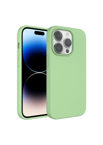 iPhone 14 Pro Kılıf Sıvı Teknolojili Silinebilir Sert Kılıf Yumuşak Dokulu ve Soft Yapılı Magsafe Özellikli Pastella Premium Silikon Kapak Kapak