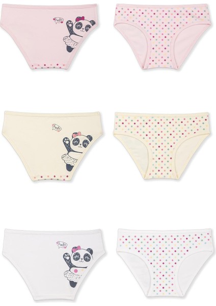 Kız Çocuk Pamuklu Renkli Baskılı Bikini Külot 6'lı Paket 5402 Renkli