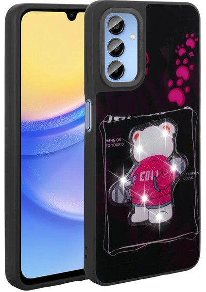 Galaxy A25 Kılıf Parlak Simli ve Şirin Hayvan Figürlü Whimsy Premium Silikon Kapak