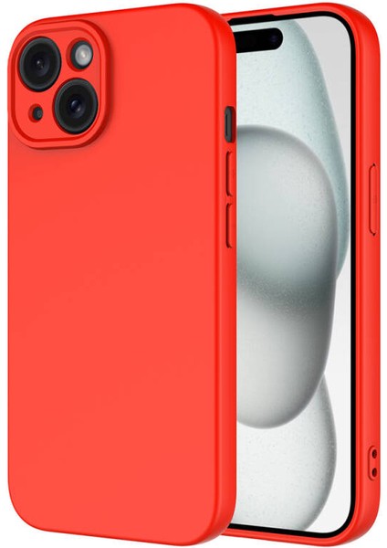 iPhone 15 Plus Kılıf Kılıf Içi Kadifeli Esnek Kadifon Lansman Premium Silikon Kılıf