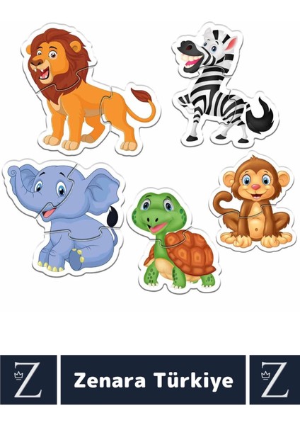 Bebek Gelişim Görsel Algı Düşünme Beceri Gelişimi Eğitici Baby Puzzle-Orman Hayvanları