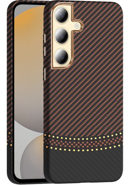 Samsung Galaxy S24 Plus Kılıf M-Safe Şarj Destekli Karbon Tasarımlı Voltra Premium Kapak
