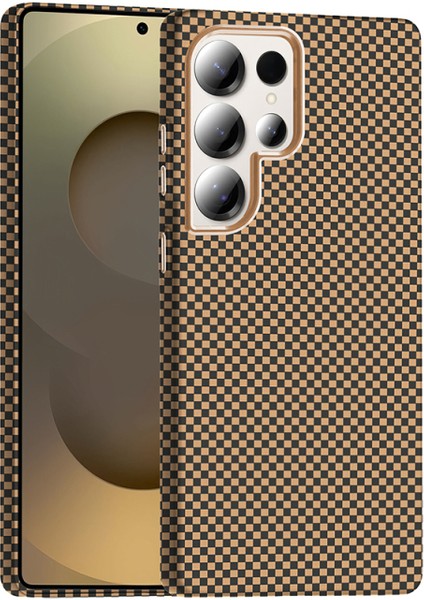 Galaxy S25 Ultra Kılıf M-safe Şarj Özellikli Karbon Fiber Görünümlü Gros Kapak