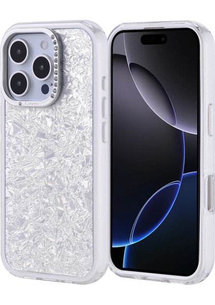 iPhone 16 Pro Kılıf Taş Detaylı ve Şık Pebliss Premium Silikon Kapak