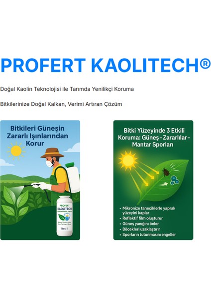 Kaolitech – 1 kg - Doğal Kaolin Bazlı Bitki ve Toprak Düzenleyici modelleri