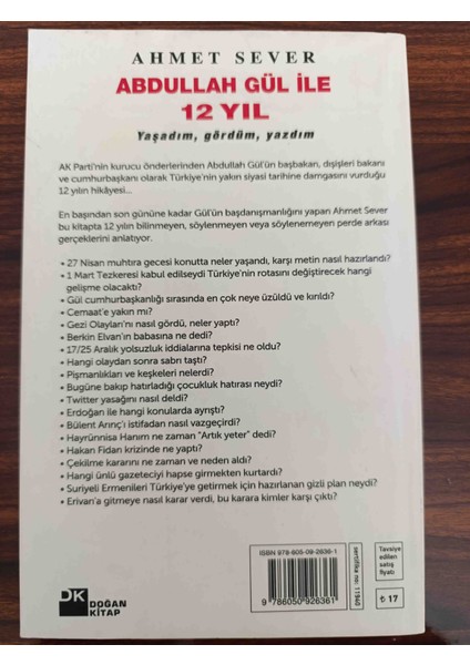 2.el Kitap Abdullah Gül Ile 12 Yıl
