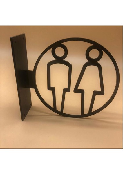 Bay Bayan Wc Tuvalet Işareti Lazer Kesim 3D Yan Monte