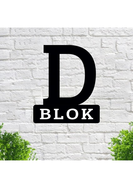 Apartman Site Bina Blok Yönlendirme D Blok 34X40 cm Alüminyum Siyah