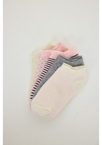 Renkli 5'li Desenli Örme Çorap 1210