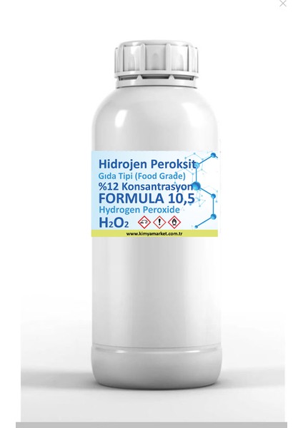 Gıda Tipi Hidrojen Peroksit %12 Konsantrasyon 2 Lt (Food Grade)