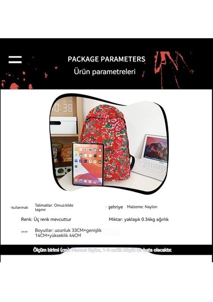 Kuzeydoğu Büyük Çiçek Kumaş Sırt Çantası Kadın Öğrenci Okul Çantası (Yurt Dışından) fırsatları