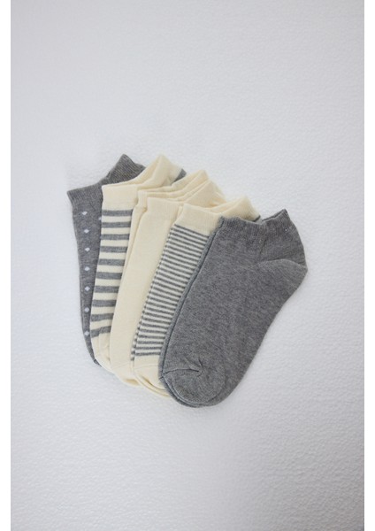 Renkli Desenli 5'li Örme Çorap 1213